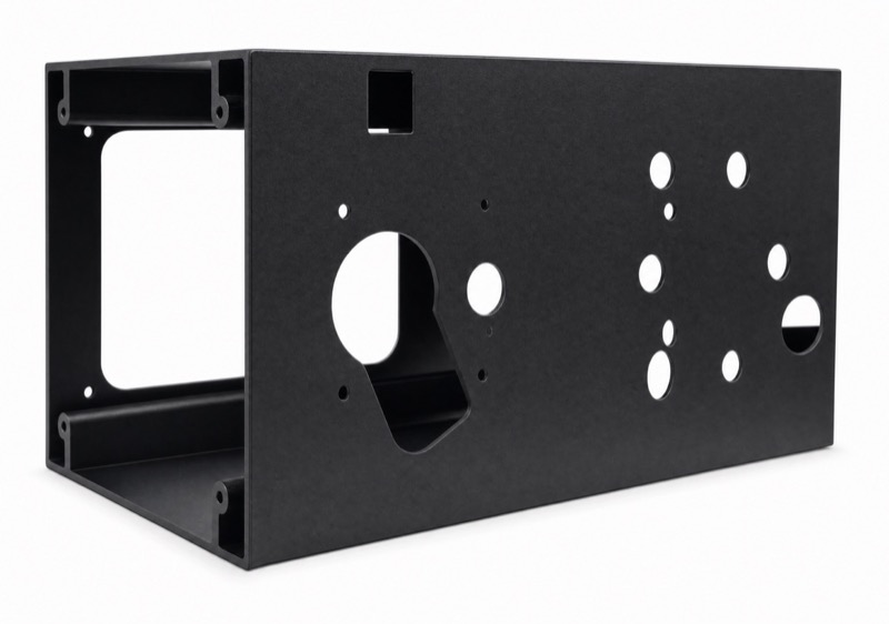 Black metal casing Black metal casing