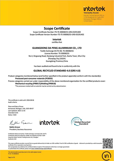 GLOBAL RECYCLED STANDARD 4.0 (GRS 4