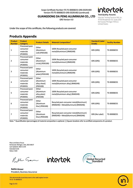 GLOBAL RECYCLED STANDARD 4.0 (GRS 4
