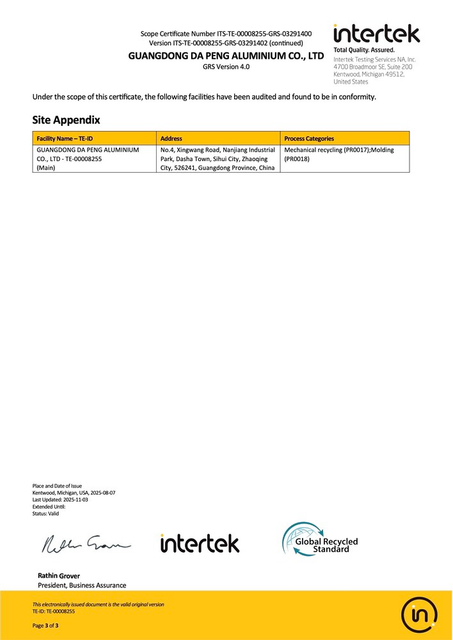 GLOBAL RECYCLED STANDARD 4.0 (GRS 4